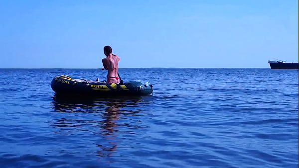 On boat in water Volga-river